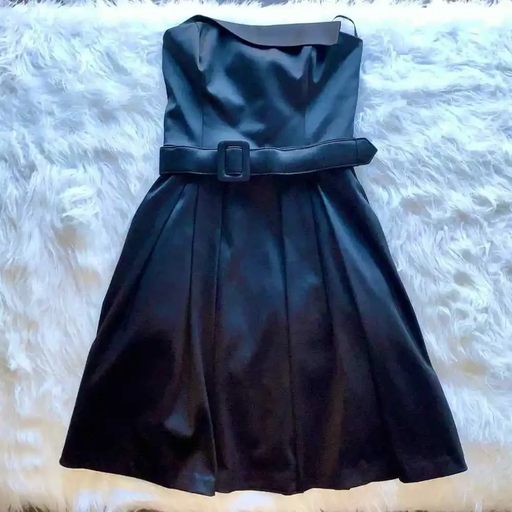 WHITE HOUSE BLACK MARKET Formal Evening Dress A-Line Prom Wedding Black
